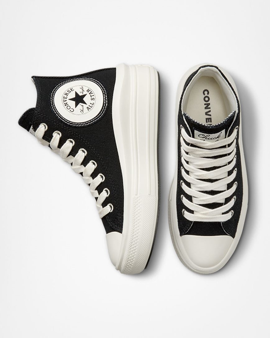 Zapatos Plataforma Converse Chuck Taylor All Star Move Oversized Patch Altas Mujer Negras Beige Blancas | PE E74LW0